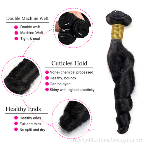 USEXY Wholesale Hair Vendors Double Drawn Straight Bouncy Curly Bundle Brazilian Remy Human Hair